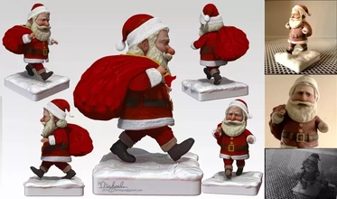 père Noël 3d impression modèle trio mystérieux 3d print model - Mito3D