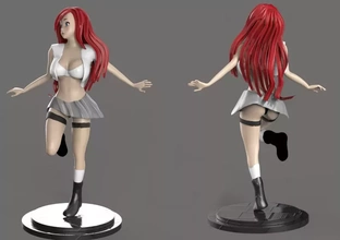 school anime girl 3d printing model - threeding woman japan sexy cute 3d print model - Mito3D