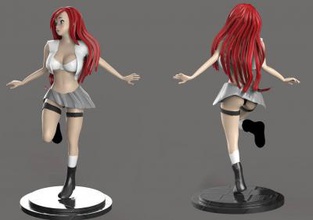 school anime girl art 3D printing model, 3D printing file, 3D printable model, 3D printing design, 3d print, school,anime,girl,cute,sexy,japan,woman