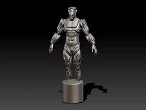 sci-fi soldier statue 3d printing model - threeding stone fiction war 3d print model - Mito3D