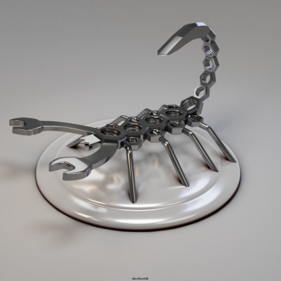 scorpione noccioline arte scultura giocattolo arredamento 3D print model - Mito3D