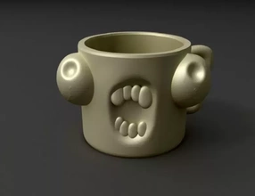 screaming cup 3d printing model - threeding pot cups 3d print model - Mito3D