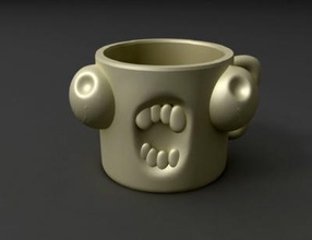 screaming cup home office & garden 3D printing model, file, printable design, 3d print, screaming, cup, cups, pot 3d print model - Mito3D