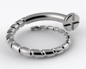 screw design ring fashion 3D printing model, file, printable design, 3d print, ring, screw, funkey, other 3d print model - Mito3D