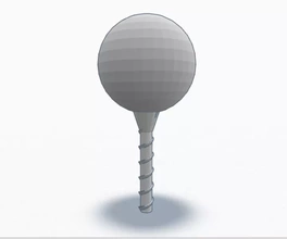 vis tee 3d impression modèle trio Balle sport accessoires caddie golf 3d print model - Mito3D
