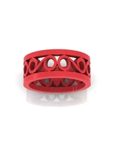scroll ring 3d printing model - threeding jewelry band pattern simple 3d print model - Mito3D