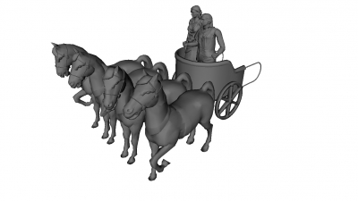 sculpture chariot art 3D printing model, file, printable design, 3d print, sculpture, art, chariot, 4, horse, antique 3D print model - Mito3D