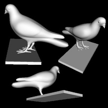 sculpture dove art 3D printing model, file, printable design, 3d print, sculpture, art, dove, pigeon, animal paloma 3d print model - Mito3D