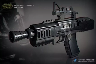 se 44c blaster pistola 3d stampa modello treding stella guerre 44cblasterpistol 3d print model - Mito3D