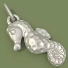 seahorse 3d printing model - threeding jewelry accessory 3d print model - Mito3D