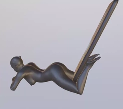 sexy desnudo dama teléfono soporte 3d impresión modelo trío 3d print model - Mito3D