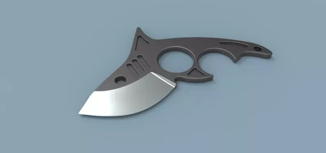 tiburón cuchillo 3d impresión modelo trío arma espada daga pelea confusa 3d print model - Mito3D
