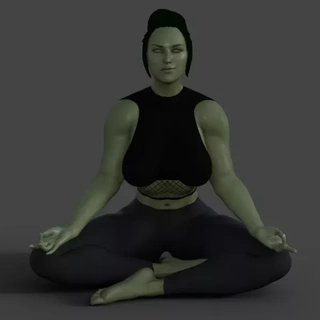 she hulk yoga 3d stampa modello arte figurina scultura donna fallimento pla sla resina seno boob 3d print model - Mito3D