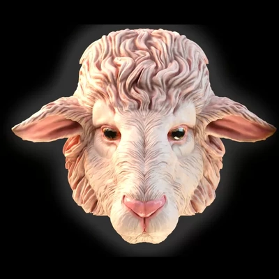 sheep mask 3d printing model - threeding tags costume wolf cosplayer farm field animal cattle 3d print model - Mito3D