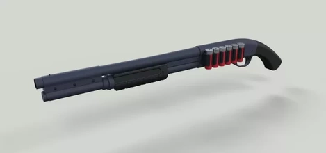 escopeta 3d impresión modelo trío militar arma pistola Disparo 3d print model - Mito3D