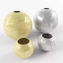 prata esfera vasos 3d impressão modelo trio concreto 3d print model - Mito3D