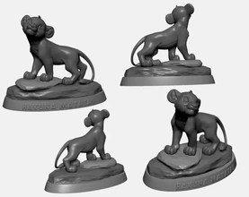 Simba Lion Roi hakuna matata 3d impression modèle trio figurine animal statue jouet disney animation personnage lionceau 3d print model - Mito3D