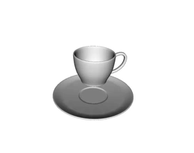 basit Kahve Fincan tabak 3d baskı model üçleme 3d print model - Mito3D