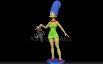 Simpsons Marge Spielzeuge Spiele Hobby Held Karikatur Serie Kunst komisch wunderschönen Bart Homer Lisa Illustration Frau Mode Frisur Greifen Miniaturen Figuren 3d print model - Mito3D