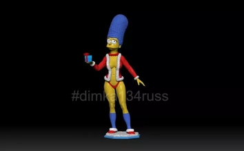 Simpsons Marge 3d Drucken Modell dreiding Kunst Mode Frau Karikatur komisch Urlaub Serie Figuren Miniaturen wunderschönen Held Bart Frisur Homer Lisa Illustration Greifen 3d print model - Mito3D