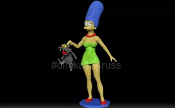 Simpsons Marge 3d Drucken Modell dreiding Kunst Mode Frau Karikatur komisch Serie Figuren Lisa Homer Miniaturen wunderschönen Held Bart Illustration Frisur Greifen 3d print model - Mito3D