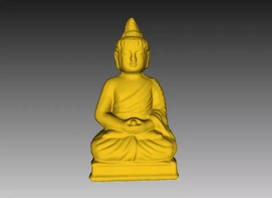 séance Bouddha 3d impression modèle trio statue 3d print model - Mito3D