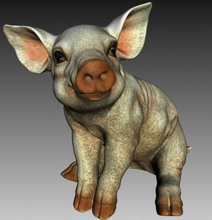 sitting piglet small nature 3D printing model, file, printable design, 3d print, pig, animal, statue 3d print model - Mito3D