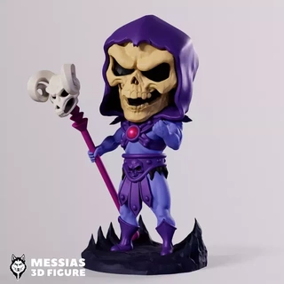 skeletor chibi 3d print model printing 3d-printing collectible art personalized figurine high-quality customizable iconic villain sinister character figure villainous collectibles arch-nemesis stylish nostalgic evil charm golden age cartoons 3d print model - Mito3D