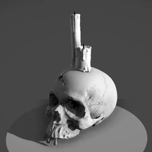 crâne bougie 3d impression modèle trio Halloween trick or treat 3d print model - Mito3D