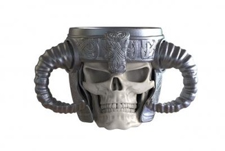 skull cup office & garden viking decor 3d print model - Mito3D
