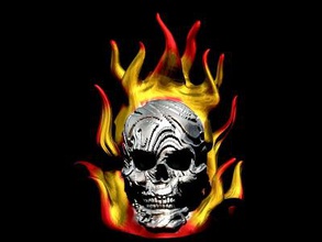 skull fire art 3D printing model, file, printable design, 3d print, skull,fire,evil,bad,bones 3d print model - Mito3D