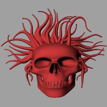 skull hair art 3D printing model, file, printable design, 3d print, Skull, hair, zlatnictvi-aa 3d print model - Mito3D