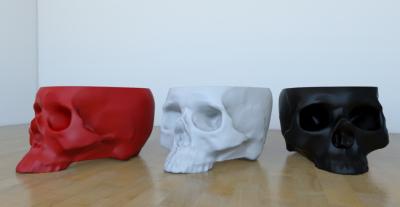 skull plantpot home office & garden 3D printing model, file, printable design, 3d print, skull, plant, pot, plantpot, interio, office, home, decor, 3DP, 3Dmodel, 3Dprint 3d print model - Mito3D