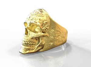 skull ring 2 fashion 3D printing model, file, printable design, 3d print, skull,ring,jewel,jewelery,fashion 3d print model - Mito3D