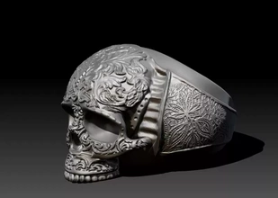 skull ring 3 3d printing model - threeding fashion skeleton jewel jewelery 3d print model - Mito3D