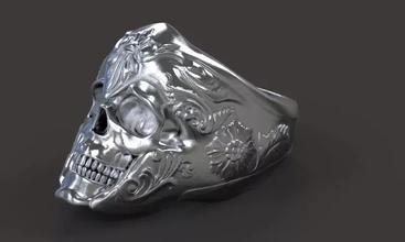 skull ring 3d printing model - threeding fashion jewel jewelery 3d print model - Mito3D