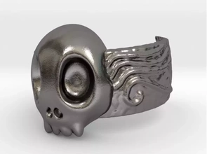 cráneo anillo 3d impresión modelo trío anillos joya joyería 3d print model - Mito3D