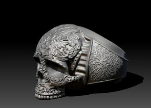skull ring 3 fashion 3D printing model, file, printable design, 3d print, ring,skeleton,jewel,jewelery,fashion 3d print model - Mito3D