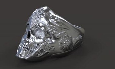 anillo del cráneo de la moda 3D modelo impresión, impresión en archivo, imprimibles 3D, diseño 3d, anillo,joya,joyas,moda 3d print model - Mito3D