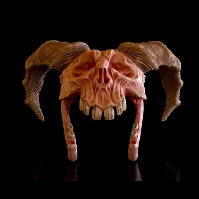 skull style demon helmet 3d printing model - threeding tags mask 3d print model - Mito3D