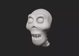 crânio toon 3d impressão modelo trio cabeça desenho animado 3d print model - Mito3D