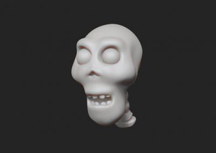 skull toon art 3D printing model, file, printable design, 3d print, skull,toon,cartoon,head 3d print model - Mito3D