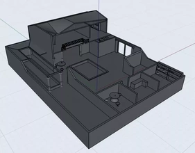 small insulae typical house of the roman empire 3d impressão modelo trio 3d print model - Mito3D