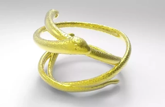 serpente braccialetto 3d stampa modello treding gioielleria oro 3d print model - Mito3D