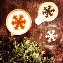 Schneeflocke Kaffee Dekoration Vorlage 3d Drucken Modell dreiding Weihnachten lass 3d print model - Mito3D