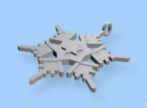 snowflake 1 pendant 3d printing model - threeding 3d print model - Mito3D