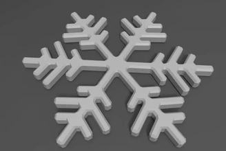 flocon neige 2 3d impression modèle trio blanc Noël 3d print model - Mito3D