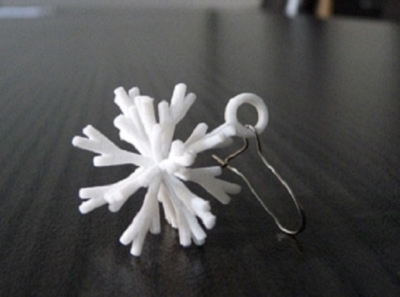 snowflake 3 earring fashion 3D printing model, file, printable design, 3d print, Earring, Snowflake 3D print model - Mito3D