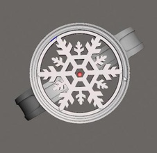 snowflake ring fashion 3D printing model, file, printable design, 3d print, decor, snowflake, christmas, ornament, winter, snow, xmas, flake, freeze, holiday, newyear, house 3d print model - Mito3D