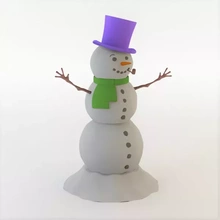 kardan adam 3d baskı model üçleme şapka Noel ağaç tasarım benzersiz süs print printing havuç modelleme yazdırılabilir kış kar özel Bayram 3d print model - Mito3D